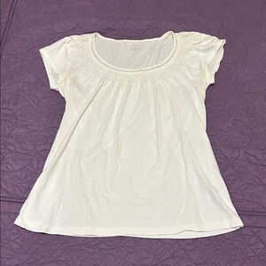 Grace Cream and Purple Cotton Top